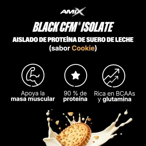 Amix BLACK CFM ISOLATE - Proteína Aislada de Suero - Sabor Cookie - 1 kg — foto 3