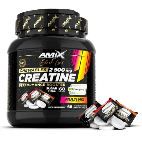 Amix Black Line Creatine 2500 mg Chewables - Creatina Monohidrato Creapure Masticable - 60 Comprimidos — foto 2