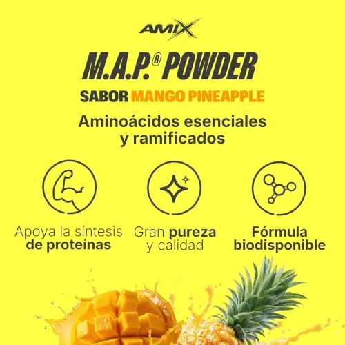 AMIX Muscle Amino Power - Aminoácidos Esenciales en Polvo - 344 g - Sabor Mango-Piña — foto 3