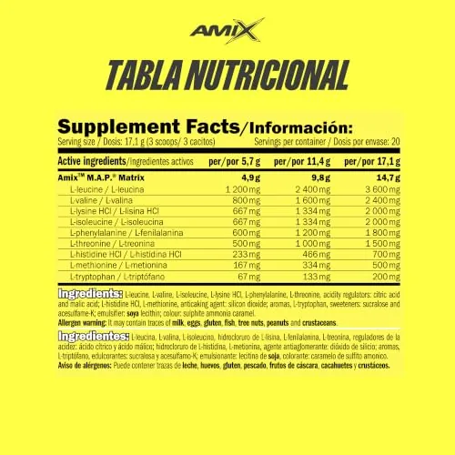 AMIX Muscle Amino Power - Aminoácidos Esenciales en Polvo - 344 g - Sabor Mango-Piña — foto 6
