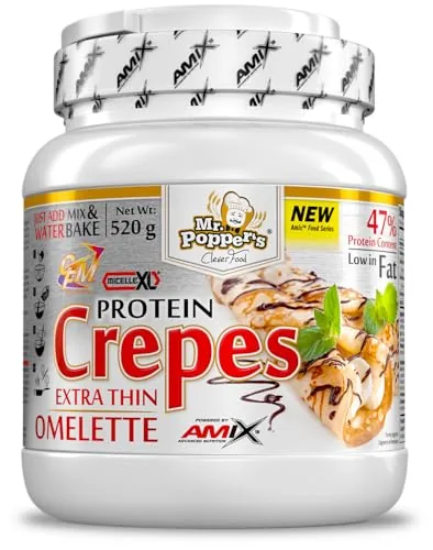 Amix Mr. Popper's Protein Crepes - Mezcla para Crepes/Tortitas Proteicas - 520 g - Sabor Vainilla — foto 2