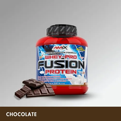 AMIX Proteína Whey Pure Fusion - Concentrado + Isolada de Suero - 2,3 Kg - Sabor Chocolate — foto 3