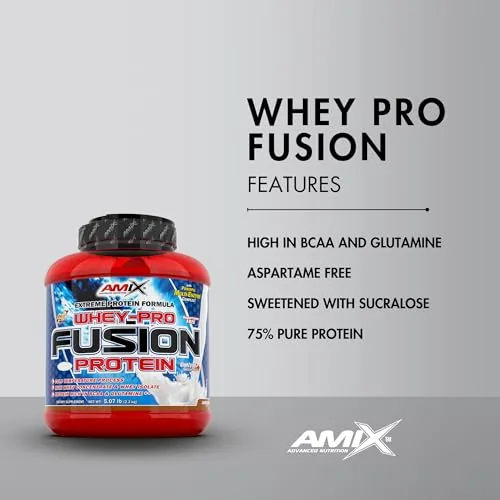 AMIX Proteína Whey Pure Fusion - Concentrado + Isolada de Suero - 2,3 Kg - Sabor Chocolate — foto 4